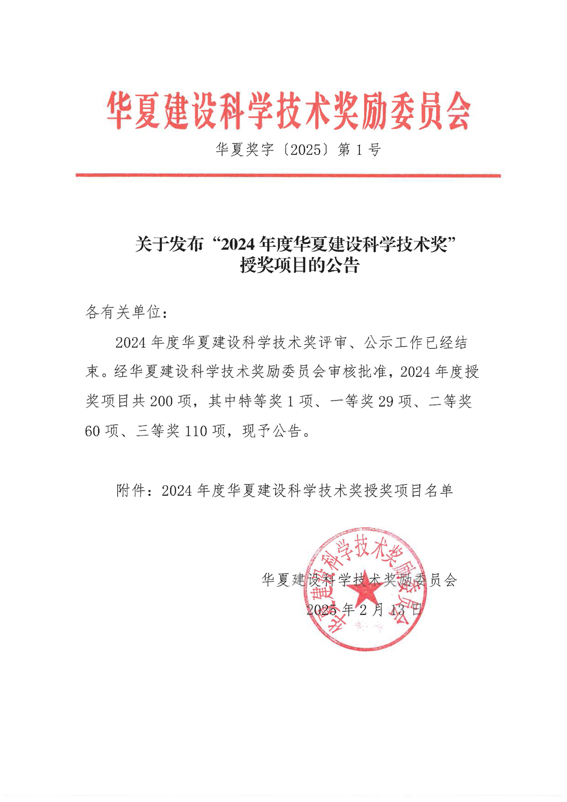 关于发布“2024年度华夏建设科学技术奖”授奖项目的公告_页面_01.jpg